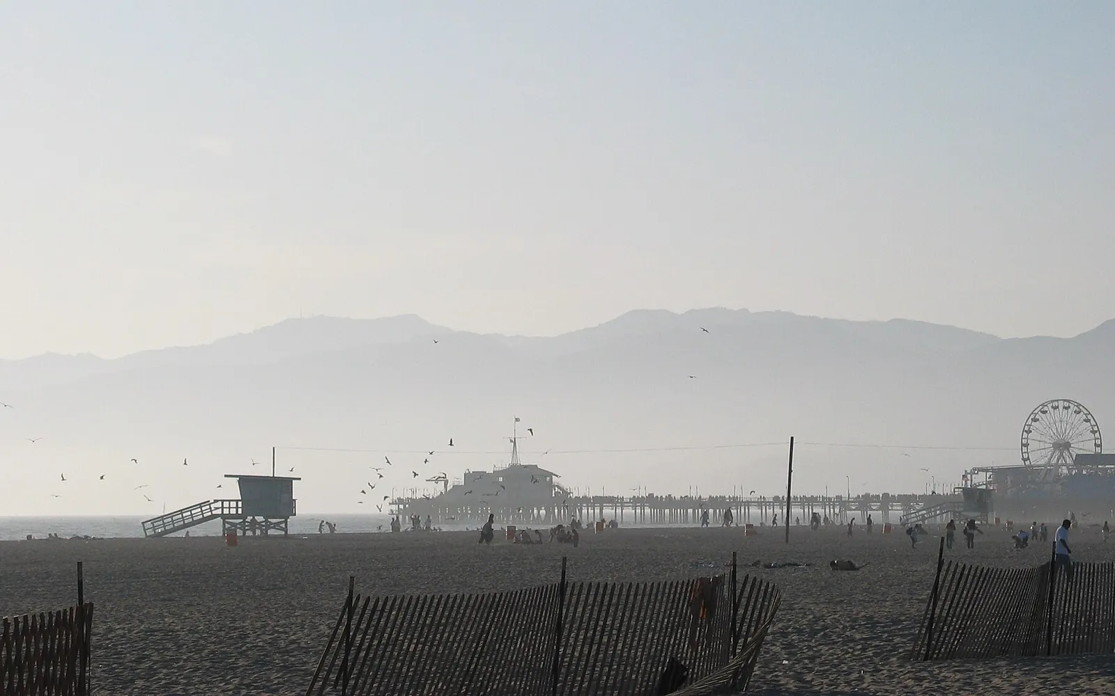 Santa Monica beach and pier, Los Angeles