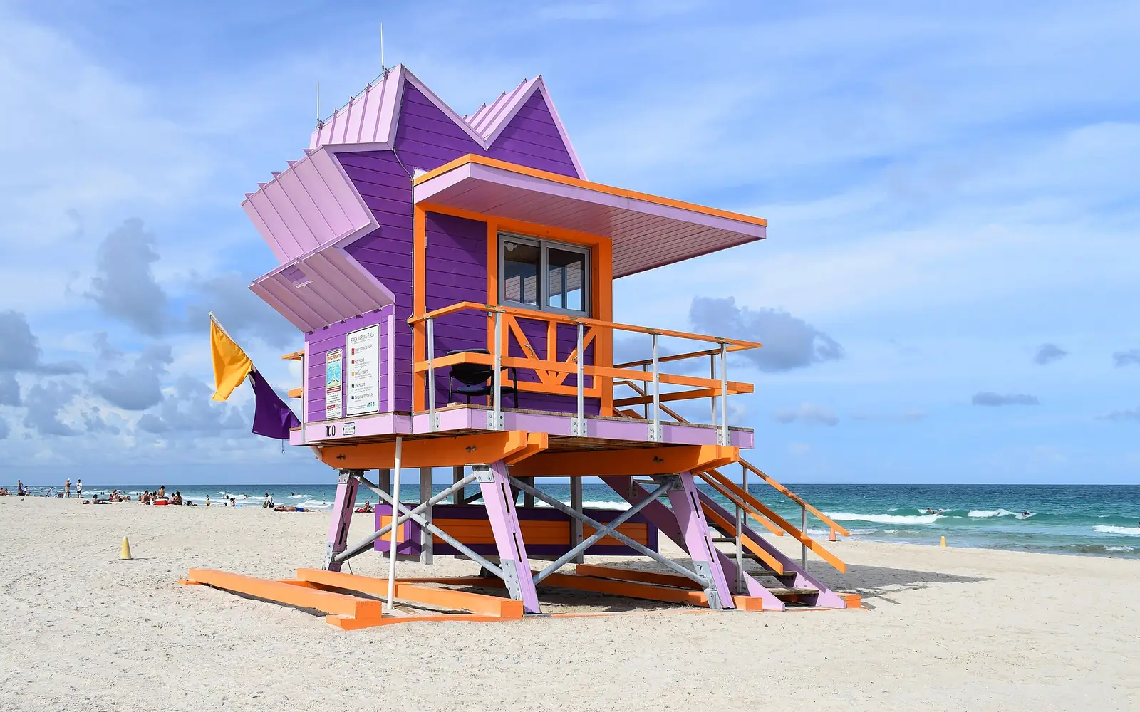 An Art Deco lifeguard tower on South Beach, Miami