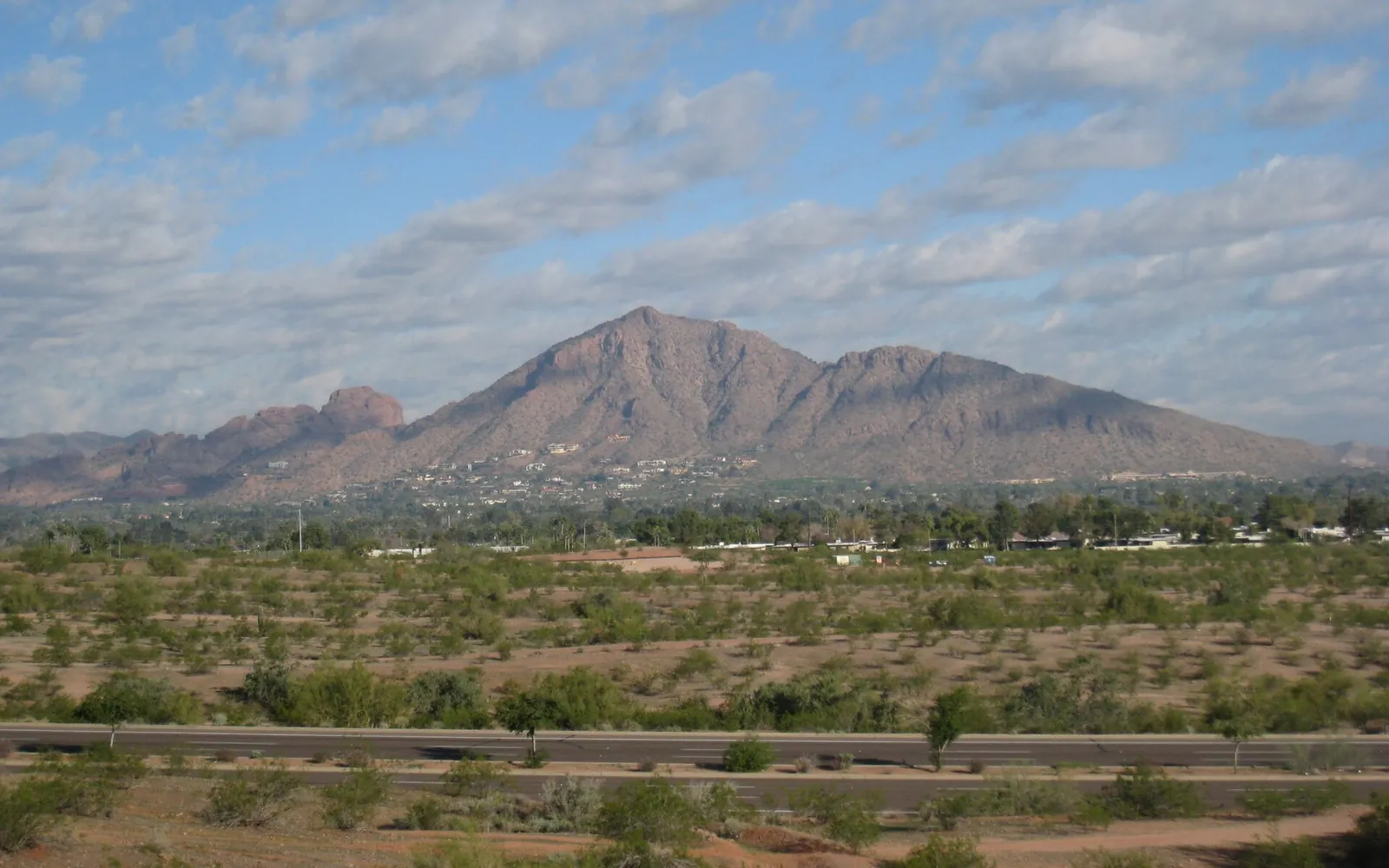 Camelback Mountain above the Phoenix valley